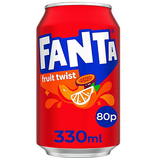 Fanta Fruit Twist Peach,Orange und Maracuja Import 330 ml Dosen UK Import.