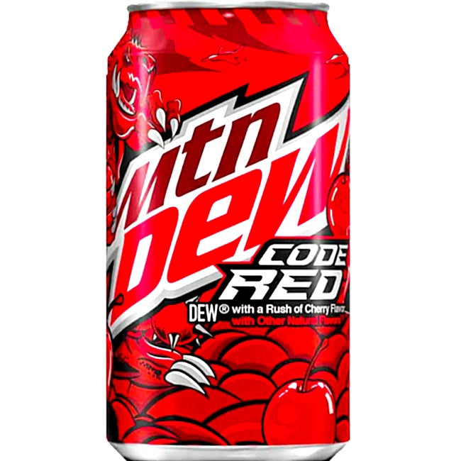 Mountain Dew USA Code Red 355 ml Dose USA Import.