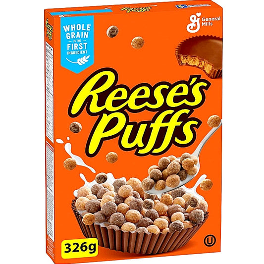 Reeses Puffs Cereals 326 g Erdnuss und Schokolade Müsli.