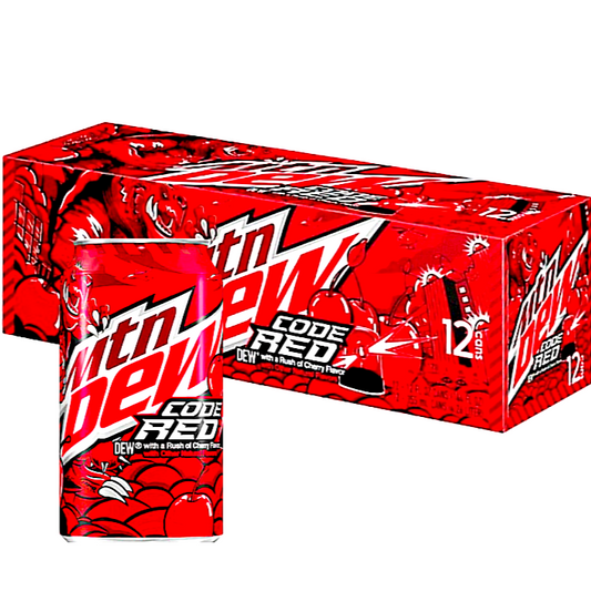 Mountain Dew Code Red 12 X 355 ml Dosen USA Import.