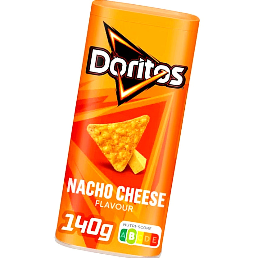 Do­ri­tos Nacho Cheese Flavour Quadrat Papierbox 140g Tortilla Chips Käsegeschmack.