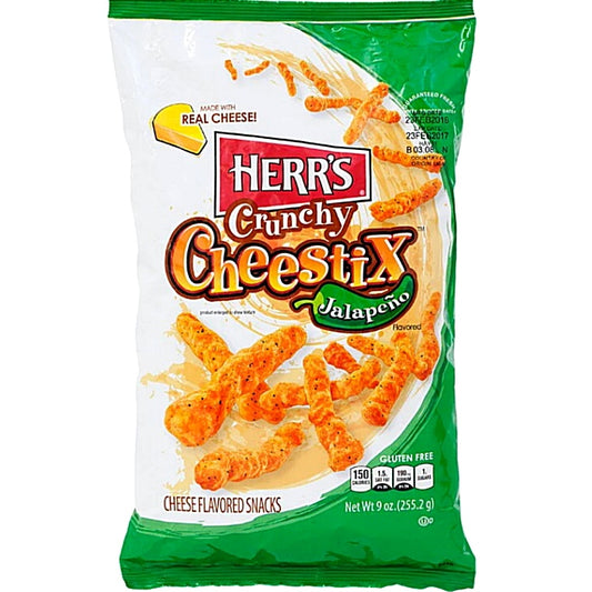 Herr's Crunchy Cheestix Jalapeño Flavored Snacks 227g. aus USA